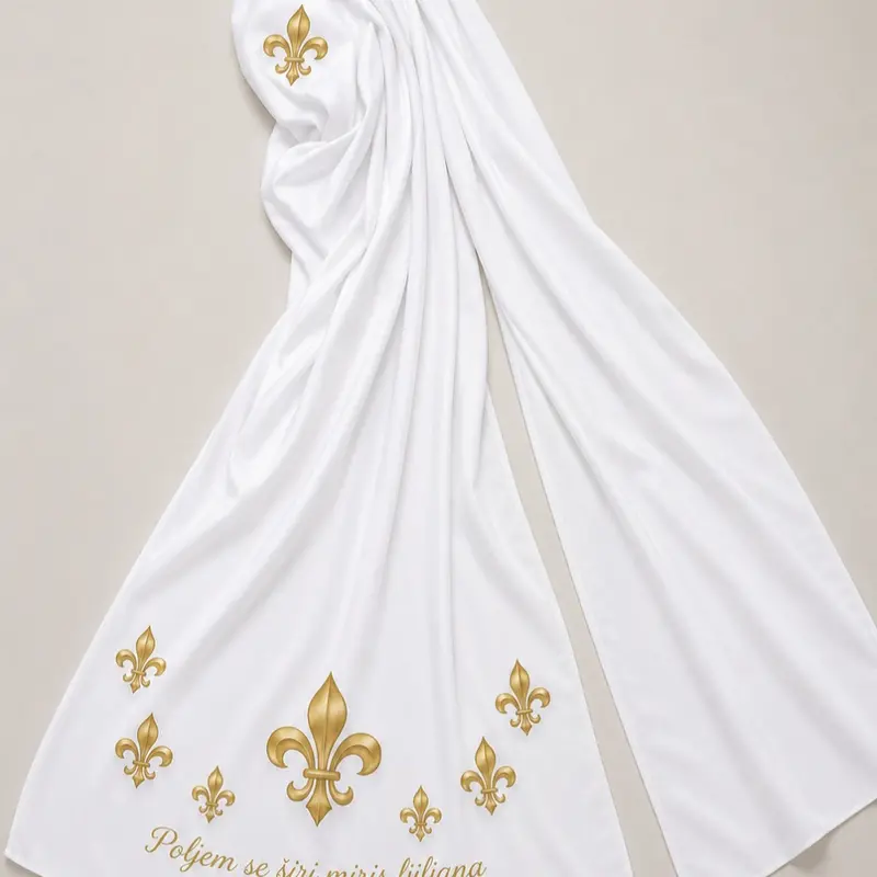 Golden Lilies Hijab, scarf - Image 4