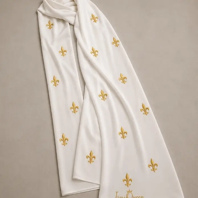 Gold lilies Jersy hijab - Image 3