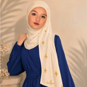Gold lilies Jersy hijab