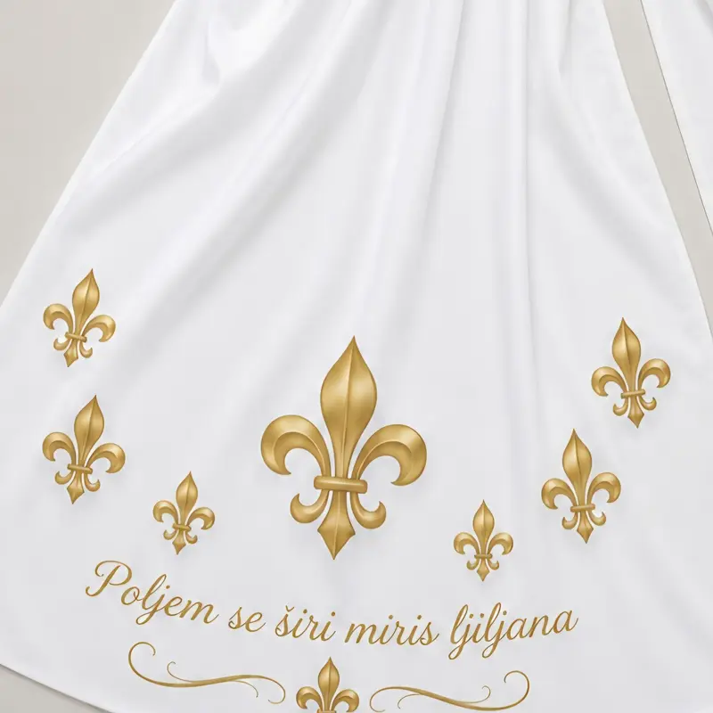 Golden Lilies Hijab, scarf - Image 3