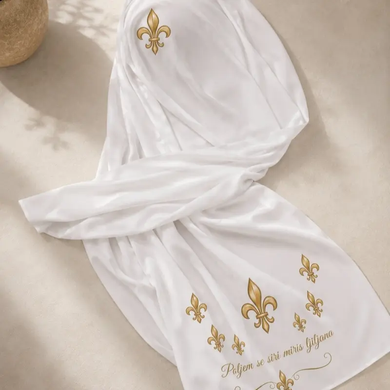 Golden Lilies Hijab, scarf - Image 2